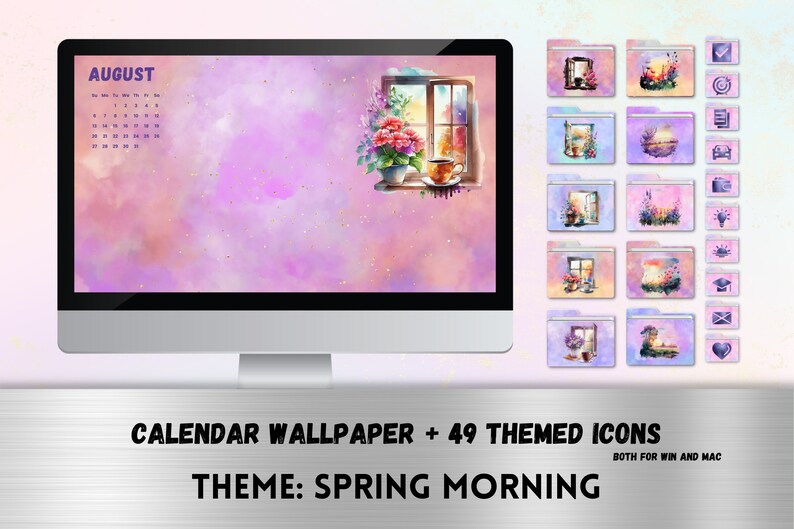20232024 Calendar Desktop Wallpaper Bundle Spring Morning Etsy Ireland