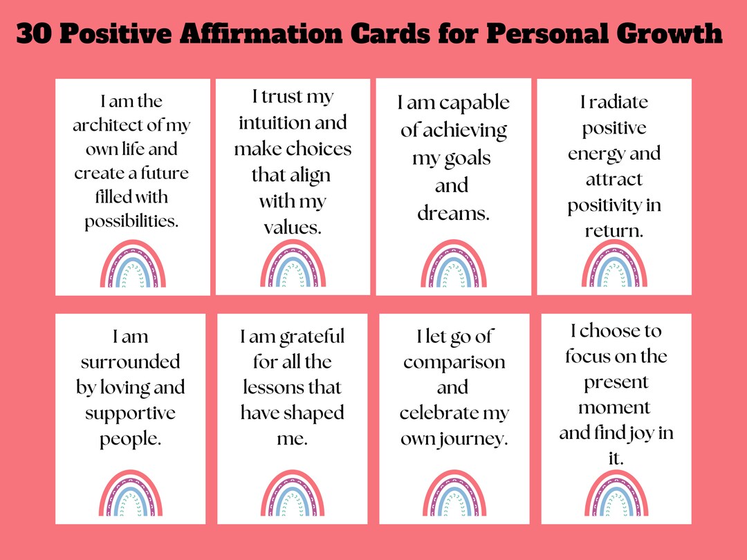 Positive Affirmation Cards Personal Growth Self Love - Etsy