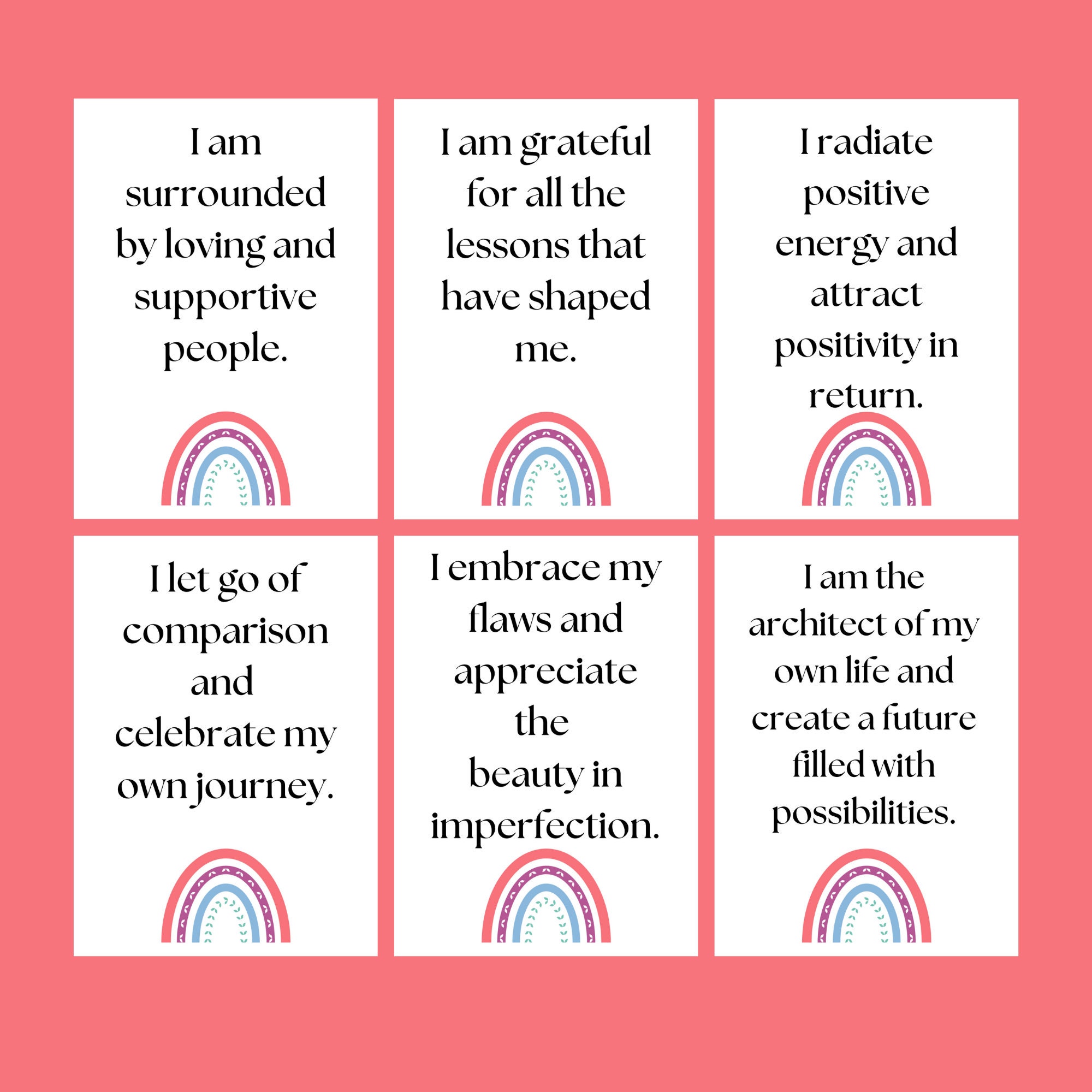 Positive Affirmation Cards Personal Growth Self Love - Etsy