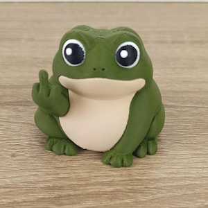 Långfingerträdgrodafigur | 3D-utskriven Dumpy Frog-staty | Rolig meme-skrivbordsdekoration | Nyhetspresent | Hylldekoration