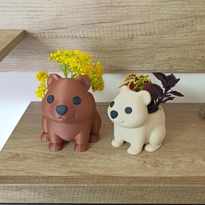 Quokka Succulent Pot | 3D Printed Kawaii Planter, Desk Decor