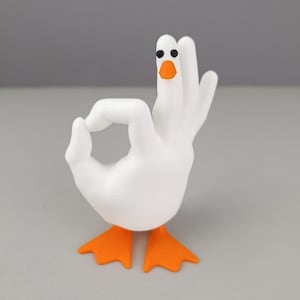 OK Duck - original 3D Printed Figurine - OK fingers statue - untitled goose - Meme Ornament