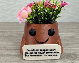 Planter Friends - Stampato in 3D - Regalo di decorazione per scrivania per piante di supporto emotivo - Vasi succulenti - Arredamento per la casa carino - Regalo per gli amanti delle piante