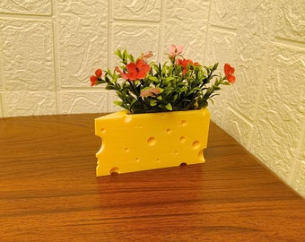 Block of Cheese Planter - Succulent pot - Drainage holes - 3D Printed