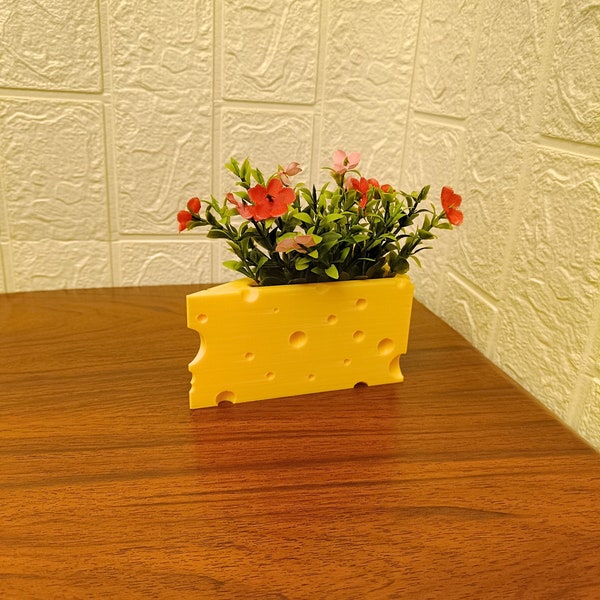 Blocco di fioriera per formaggio - Vaso succulento - Fori di drenaggio - Stampato in 3D