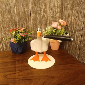 The Duck-You: original 3D Printed Figurine - Magnetic beak - Middle finger statue - untitled goose -