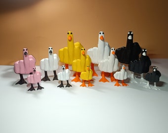 The Duck-You: original 3D Printed Figurine - Middle finger statue - untitled goose - Meme Ornament -