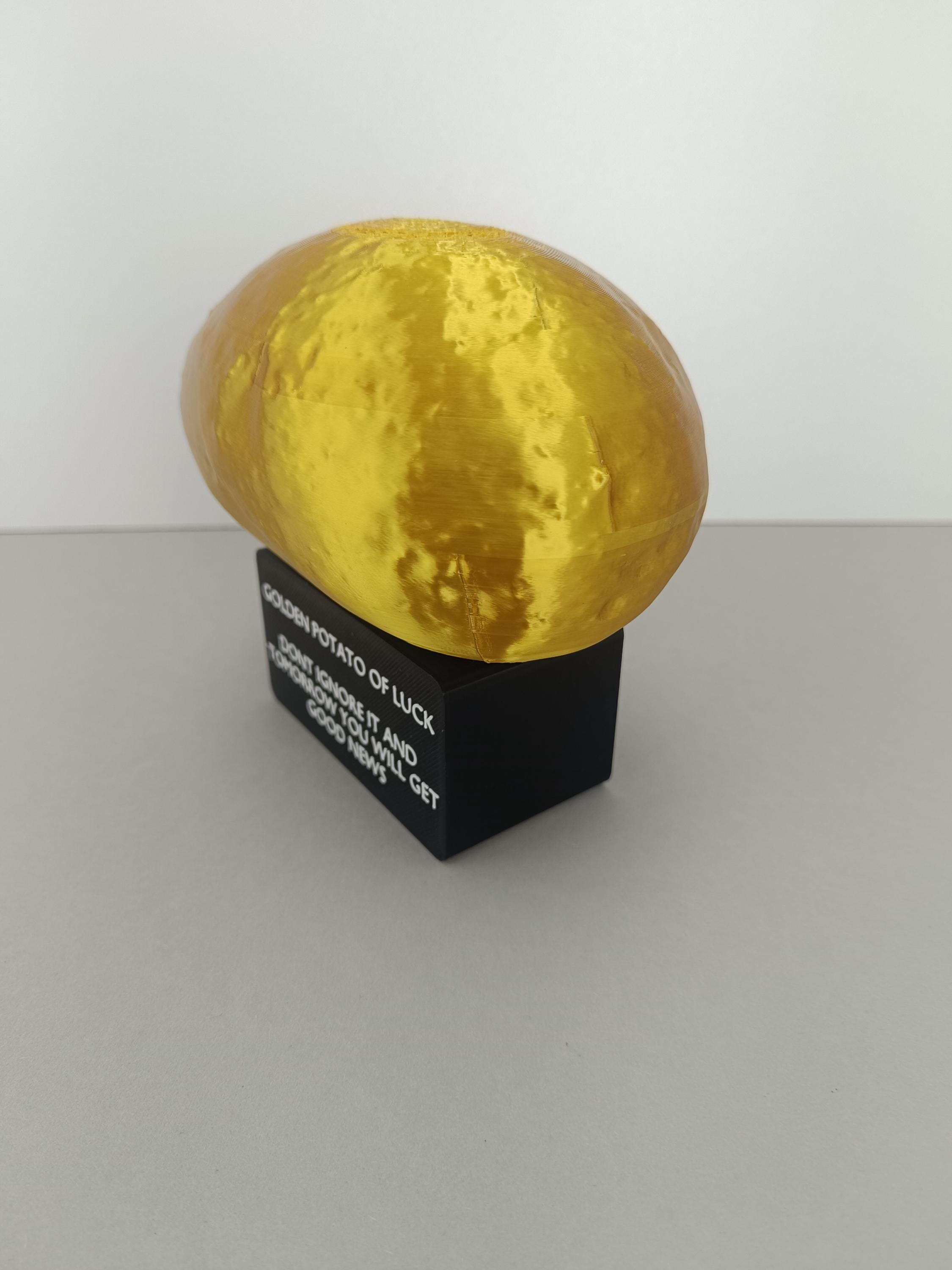 Golden Potato of Luck - Desk Decoration - 3D Printed - Office