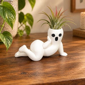 Ghost Air Plant Holder –  Funny Halloween Planter