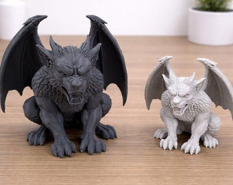 Gargoyle Figurine | Gothic Fantasy Decor | 3D Printed Creature Sculpture (Small/Medium)