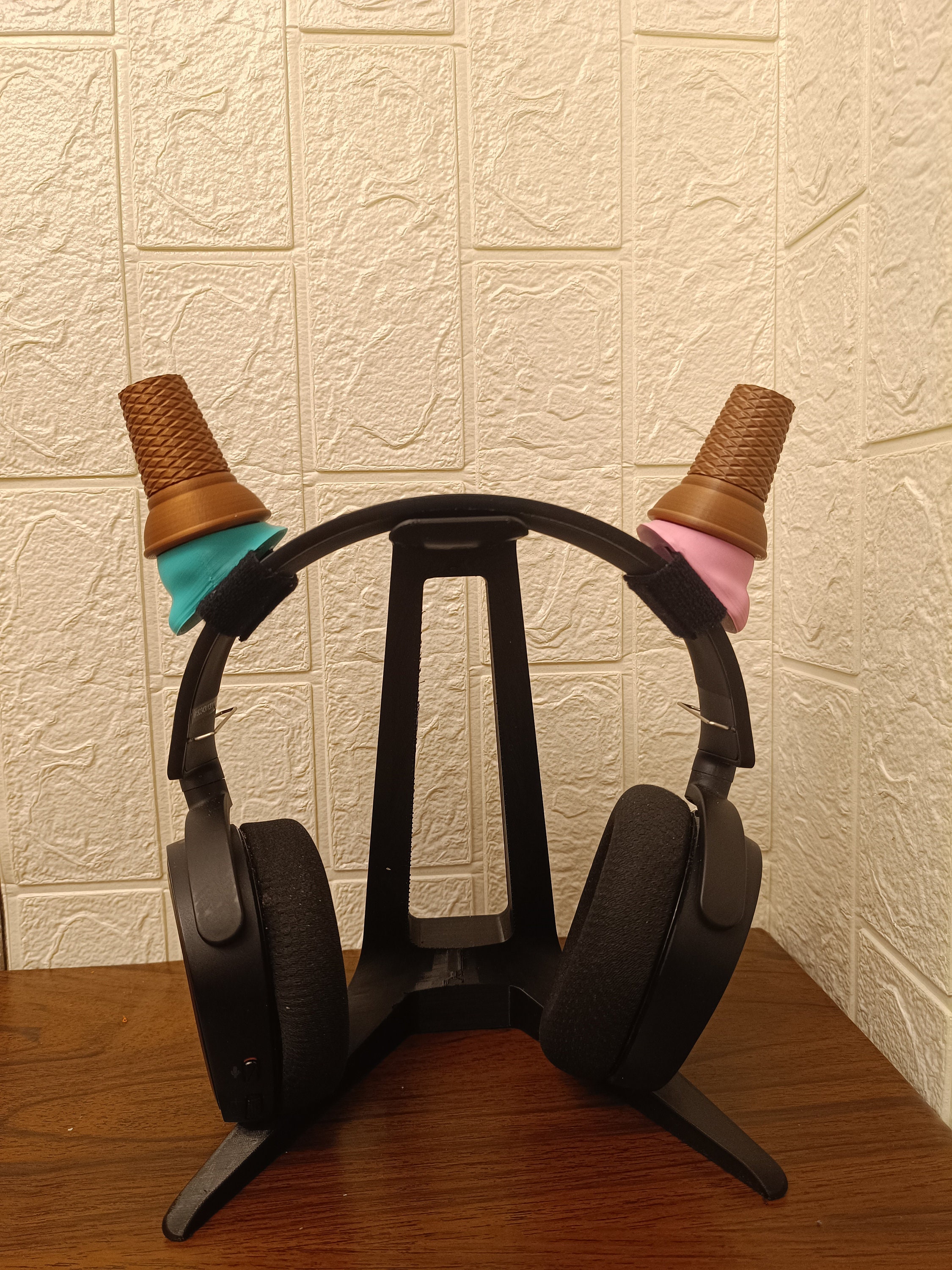 Ice Cream Horns Headphone Accessory: 3D Printed Gaming Headset Decor