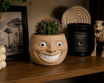 Uncanny Smile Planter | Creepy Succulent Pot | Funny Face Plant Pot | 3D Printed