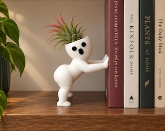 Ghost Air Plant Holder – Wall Leaning Planter, Bookend