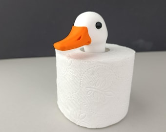 Soporte para papel higiénico con forma de ganso impreso en 3D: un divertido regalo de broma para la decoración del baño.