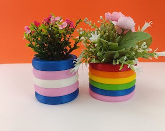 Pride Planter - maceta suculenta - Bandera del Orgullo - Impreso en 3D - LGBTIQA+