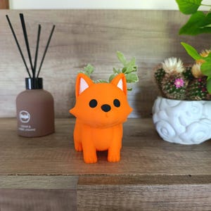 Fox Planter for Succulents – Cute 3D Printed Animal Pot, Air Plant Holder, Woodland Decor Gift, Small Indoor Herb Planter, Fox Shelf Accent