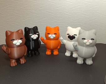 3D Printed Rebellious Cat Figurine: Cheeky Desk Decor