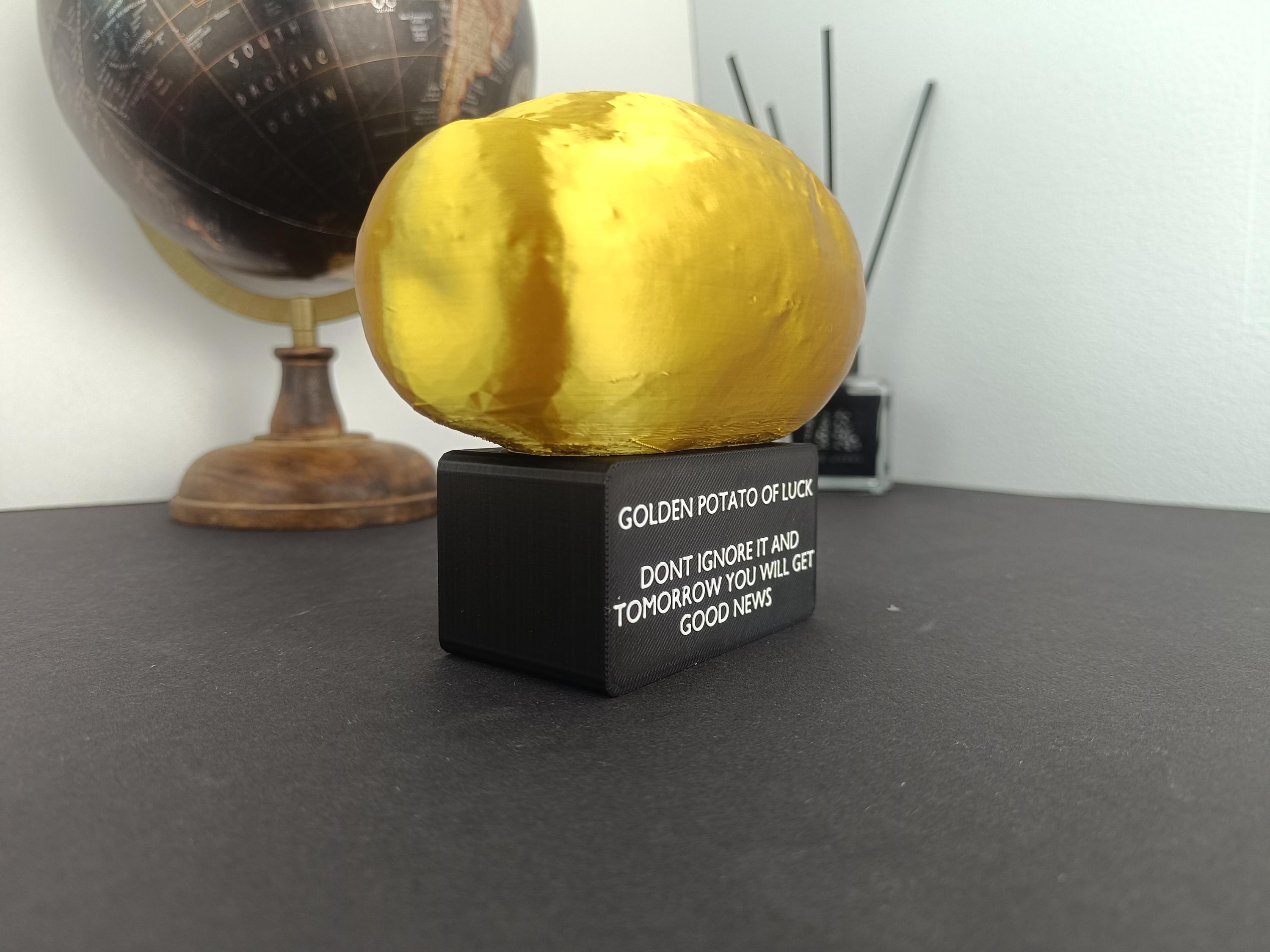 Golden Potato of Luck - Desk Decoration - 3D Printed - Office