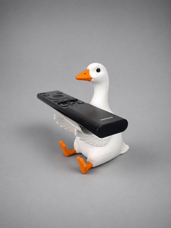 Goose Remote Holder – Funny 3D Printed TV Remote Stand, Cute Duck Controller Organizer, Novelty Couch Side Table Decor Gift