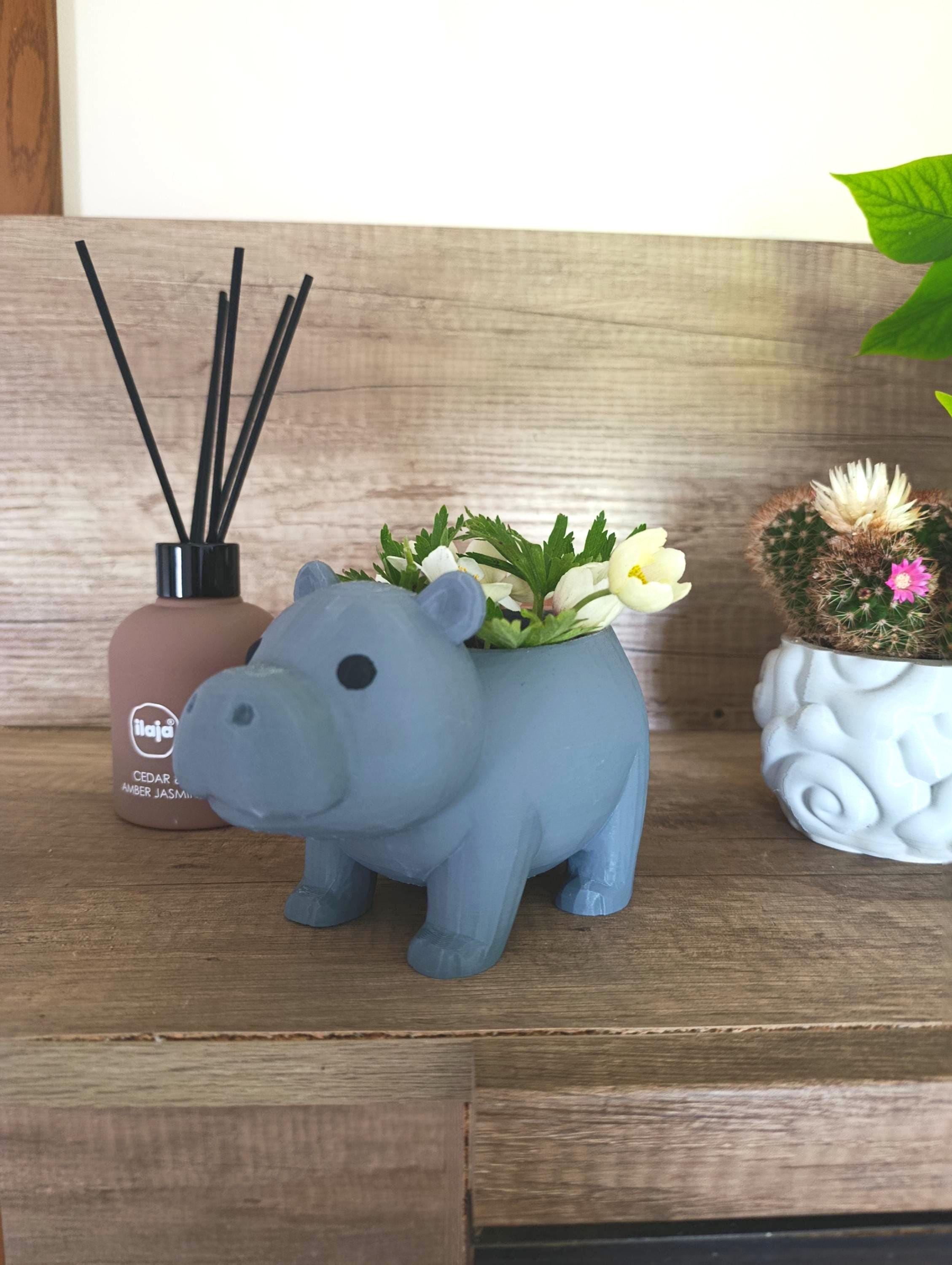 Figurines Hippopotame + Bébé En Plastique REISLER - Vintage Années 60, Danemark