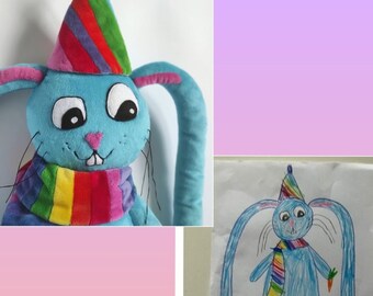 Custom Plush Toy From Picture From Drawing Custom Stuffed Animal Personalized toy from cartoon Made to Orde