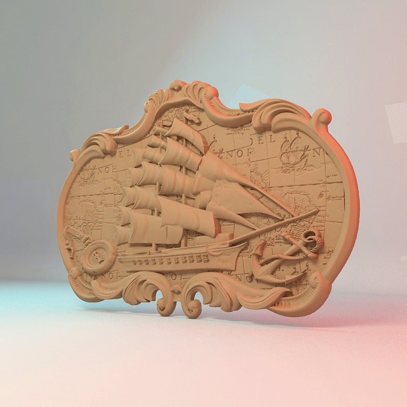 Sailboat Painting 1 3D Stl Model for CNC Router Engraver Etsy Australia