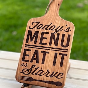 Menu paddle cutting board