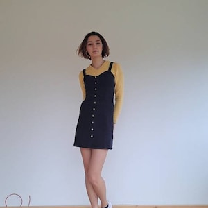 Marineblaues Kleid Sarafan Kleid Y2