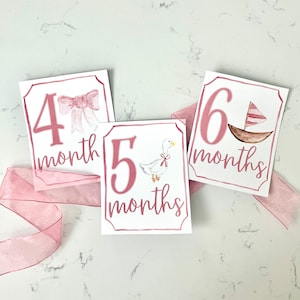 Cartes d'étape 12 mois pour bébé - ROSE