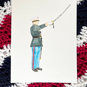 USMC Swordarch Watercolor Print