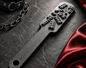 The Brickpain Paddle - BDSM Paddle with Clamp Building Blocks - SM Impact Play Paddle