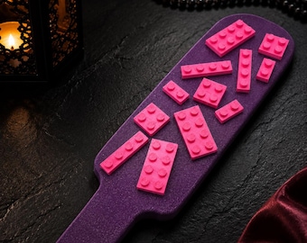 The Crazy Brickpain Paddle (Two-Tone - Customizable) - BDSM Paddle with Bricks - SM Impact Play Paddle (Customizable)
