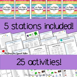 Spanish Workbook LA ROPA Vocabulary Lessons Homeschool Unit Worksheets ...