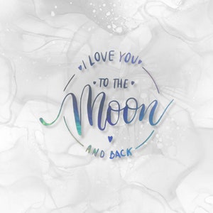 Love you to the moon Vinyl Aufkleber Aufkleber