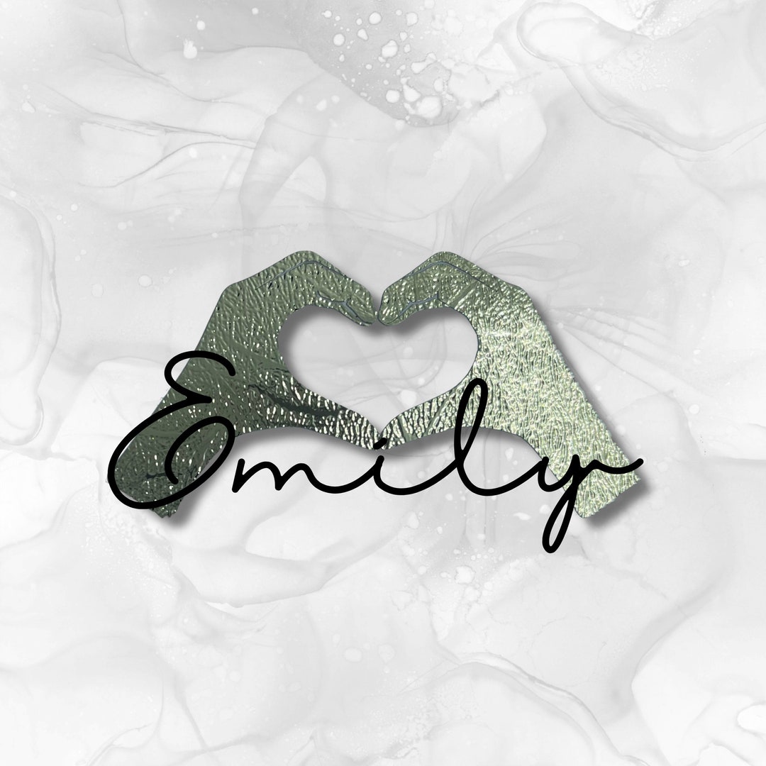 Personalised Hand Heart Vinyl Decal Sticker - Etsy