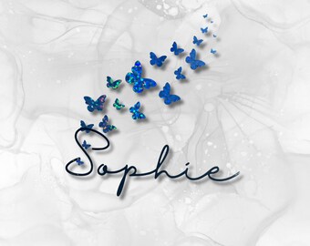 Personalised Butterfly Name Vinyl Decal Sticker