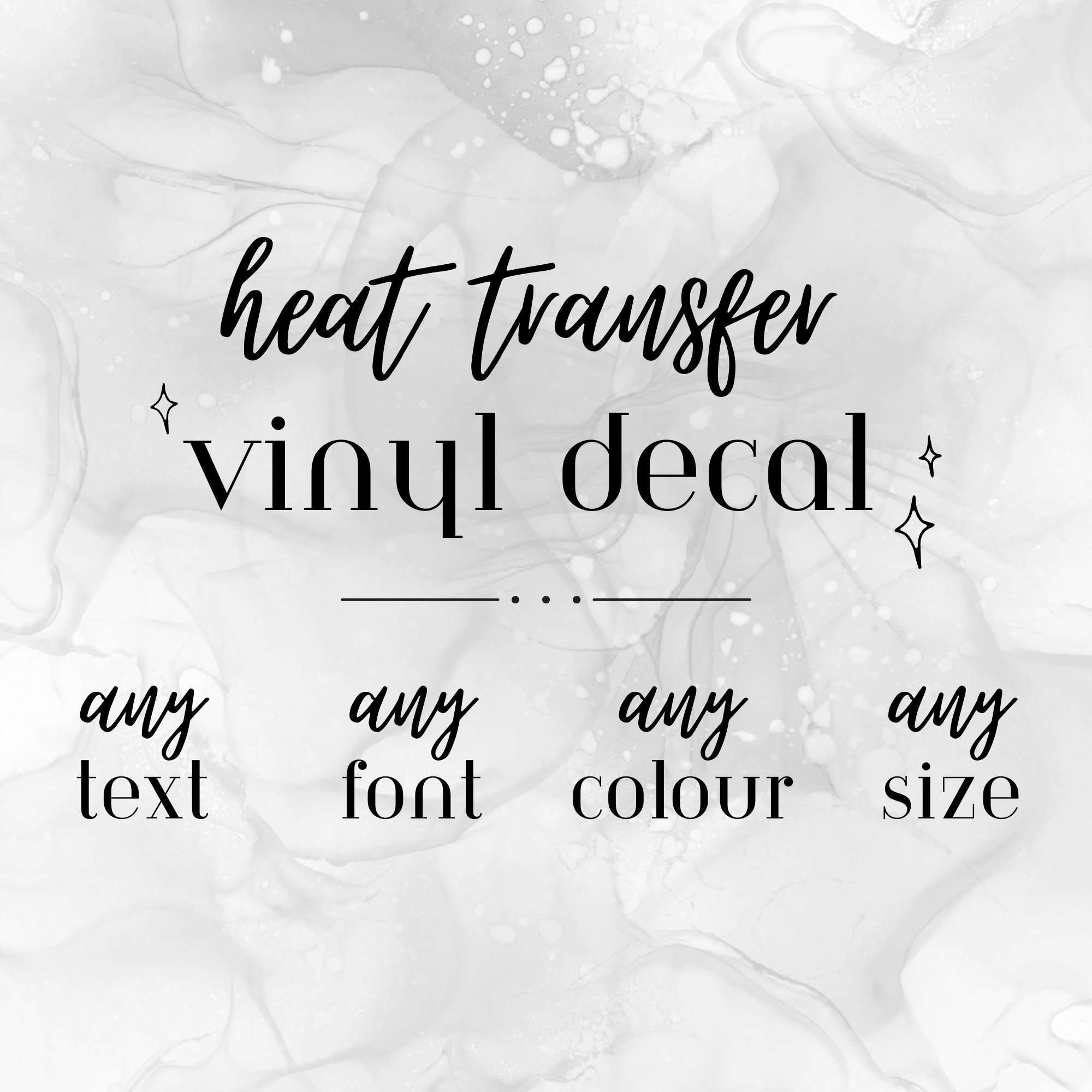 Personalised Custom Iron On Heat Transfer (HTV) Vinyl Decal