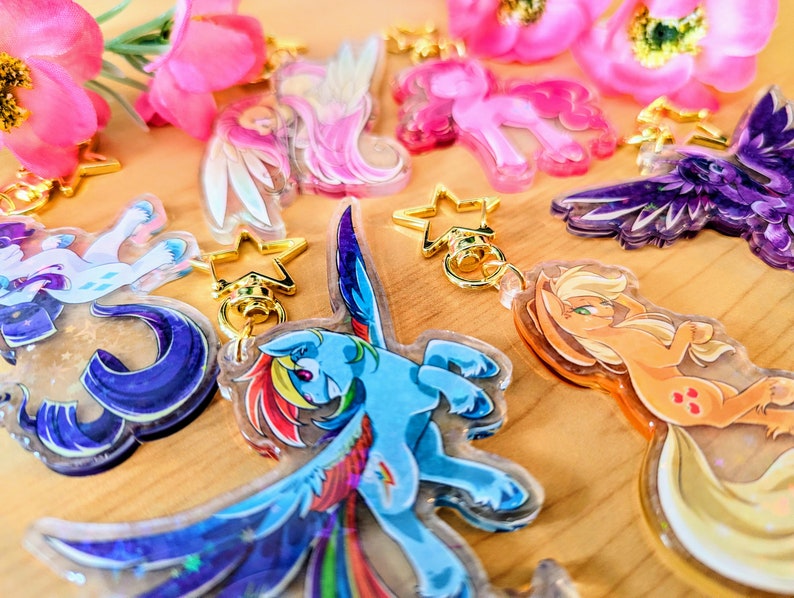 Mlp Key Rings Little Ponies Mane Six Keychains - Etsy