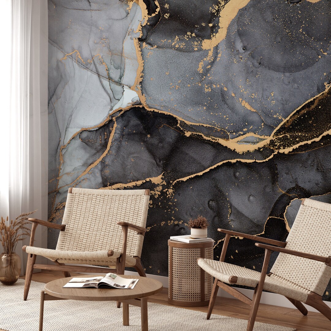 Dark Marble Wallpaper, Marble Wallpaper Peel and Stick, Abstract