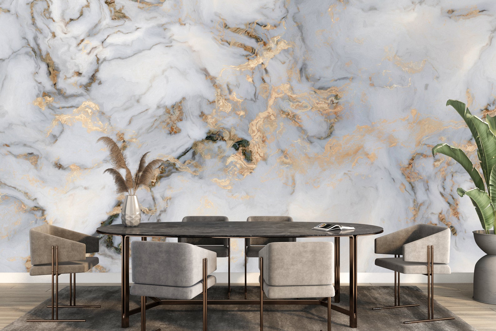 Marble Wallpaper, Abstract Wallpaper, Cream and Gold Marble Wallpaper