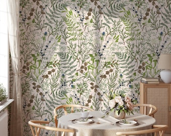 Fern Botanical Wallpaper: Green Eucalyptus Peel and Stick
