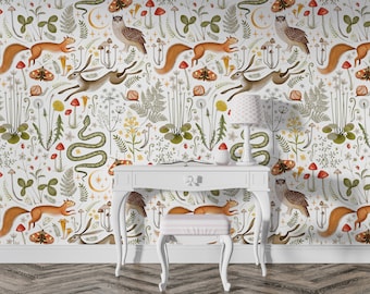 Mushroom Forest Wallpaper: Peel and Stick Mural
