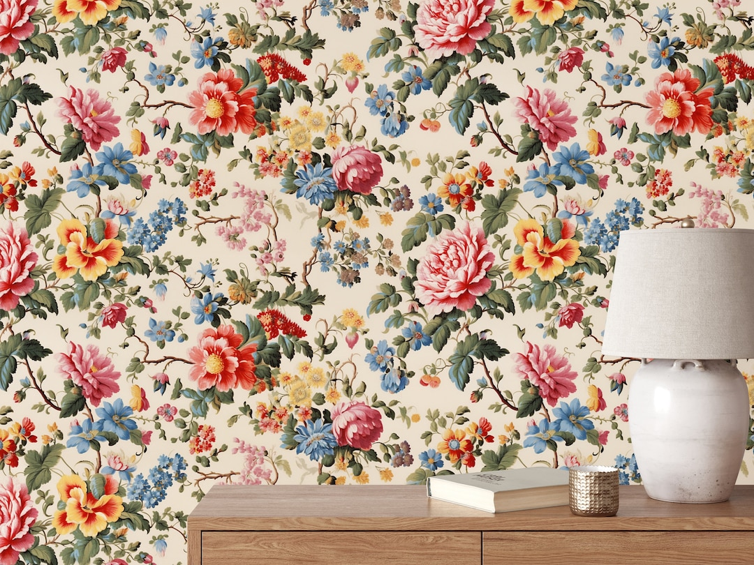 Vintage Floral Peel And Stick Wallpaper