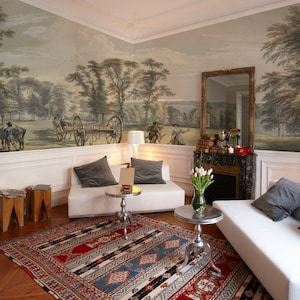 Vintage Panoramic Landscape Wallpaper Mural: Peel and Stick Canvas