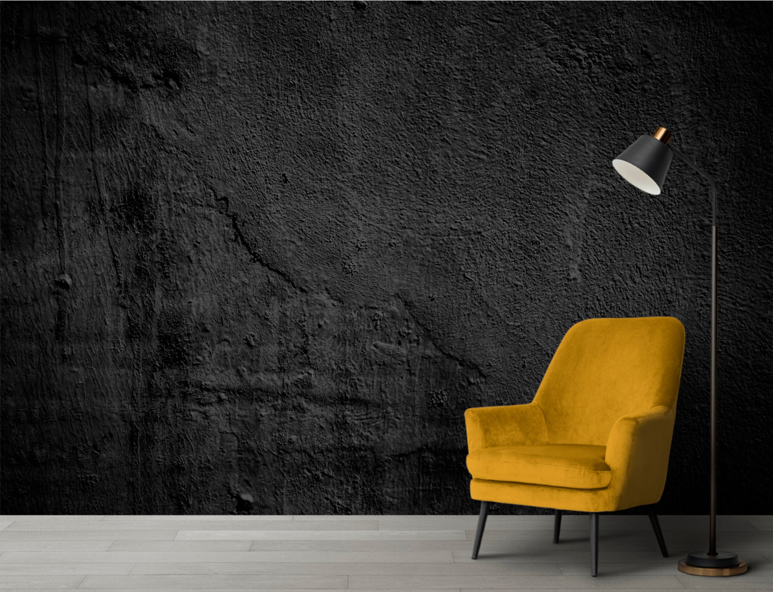 Black Concrete Wallpaper, Dark Wallpaper, Concrete Peel and Stick Wallpaper, Concrete Texture, Modern Wall Mural, Mural Wallpaper