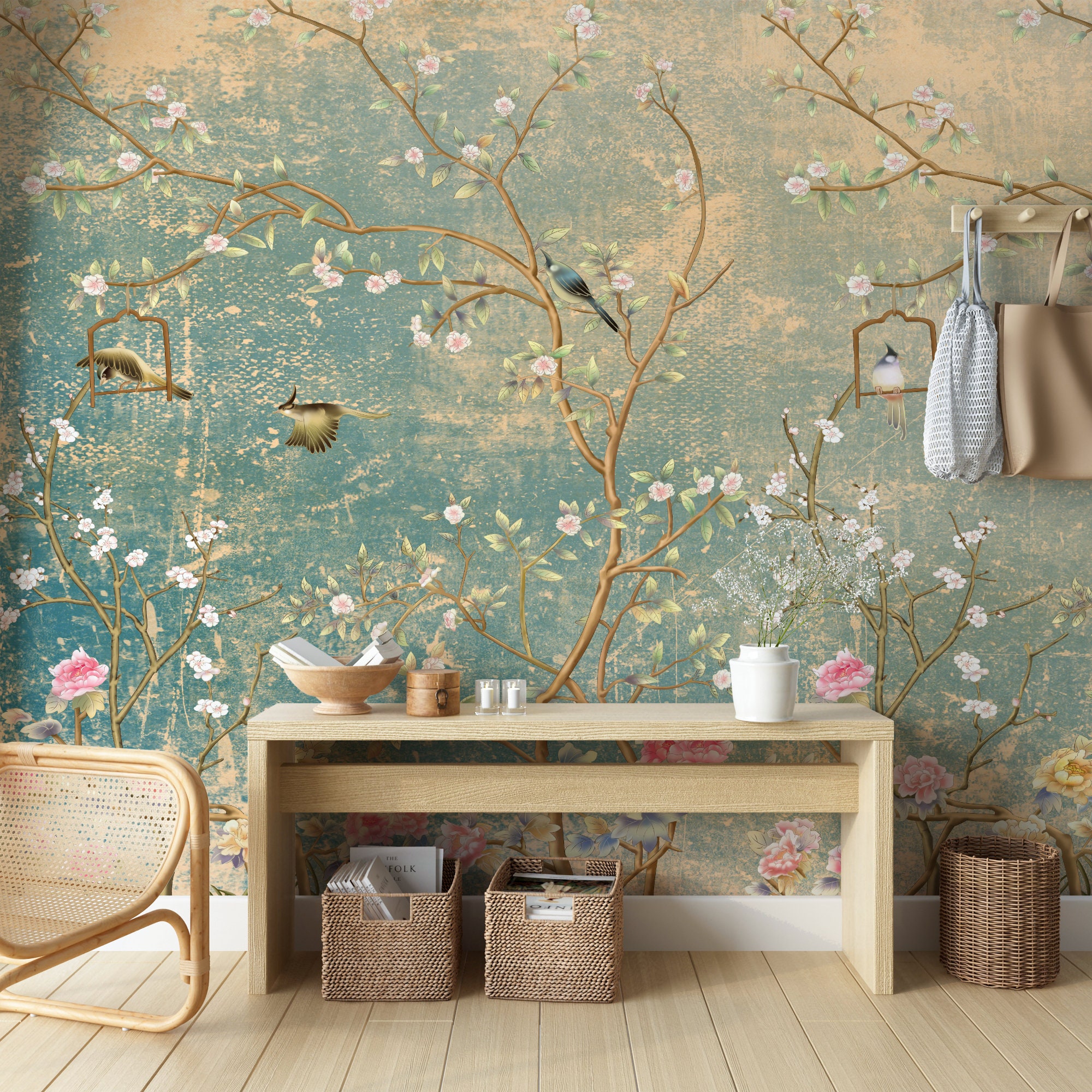 Chinoiserie Wallpaper Wallpaper Vintage Chinoiserie Etsy UK