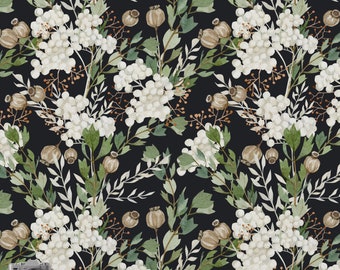 Dark Floral Wallpaper: Watercolor Botanical Mural, Peel and Stick Decals
