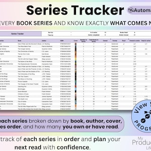 Organized series list with sorting options and automatic statistics including number of series, books read, series completed, books unread, and all books that belong to a series.