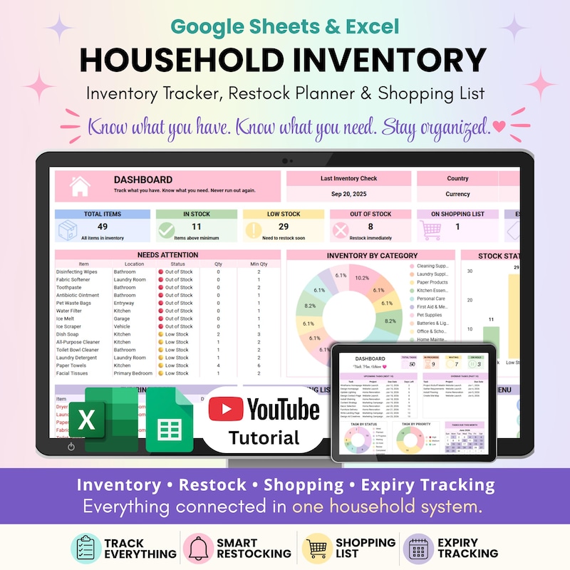 Enventory Example Excel Inventory Template - Etsy