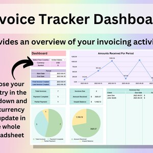 Invoice Generator & Tracker Google Sheets and Excel | Smart Invoice ...